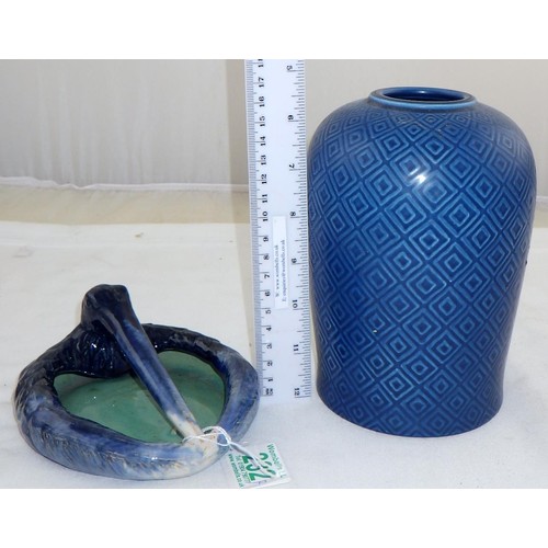 232 - A Hoganas ash tray together with a Marselis vase 18cm tall (2)
Sold on behalf of the Terry family Yo... 