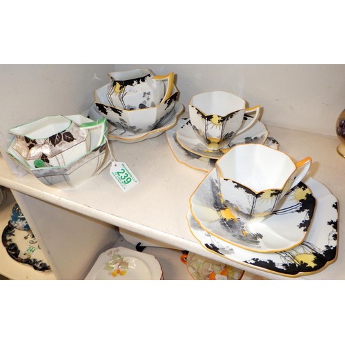 239 - A group of Shelley tea ware, Tall Trees etc