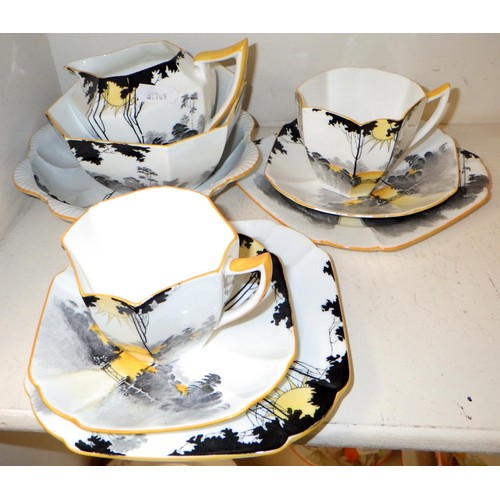 239 - A group of Shelley tea ware, Tall Trees etc