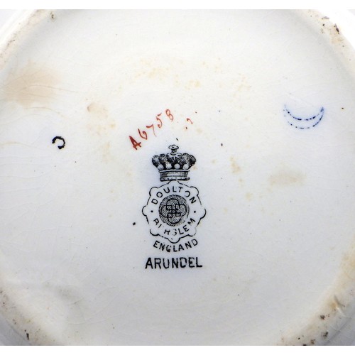 244 - A Doulton Arundel biscuit barrel together with a pr of Noritake urns, a potty and a large Victorian ... 