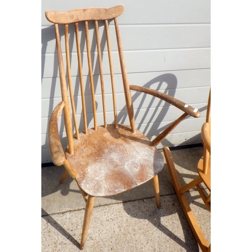 791 - A pair of Ercol arm chairs, af worm, splits (2)