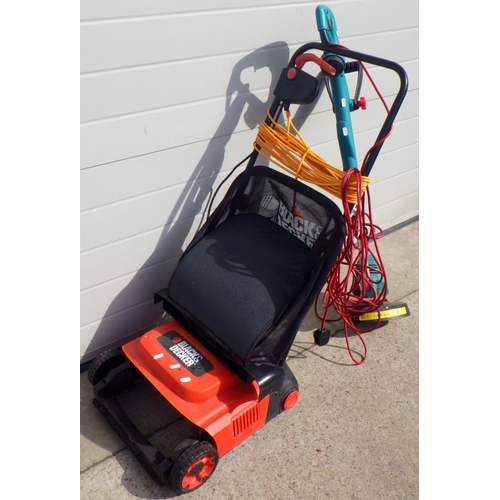 796 - A Black & Decker scarifier together with a Bosch strimmer (2)