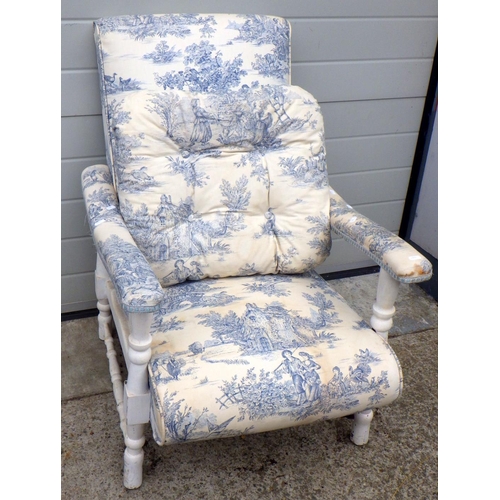 891 - A white painted upholstered easy chair