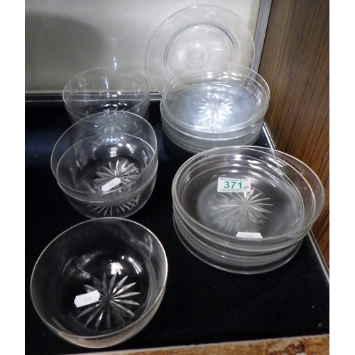 189 - A group of five matching glass finger bowls; a collection of glass saucers.
Sold on behalf of the Te... 