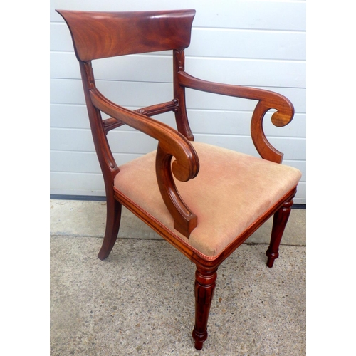 810 - A set of eight mahogany tablet back dining chairs