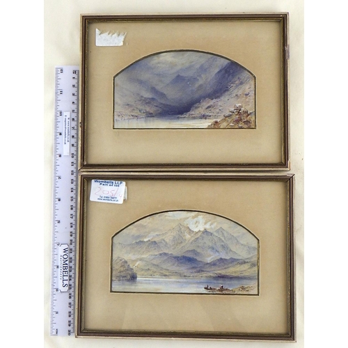 205 - A pair of small lakeland watercolours together with a further watercolour and a street scene pastel ... 