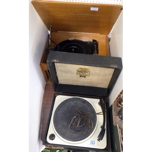 223 - A Plus-a Gram junior B cased record player together with a modern record player (2)