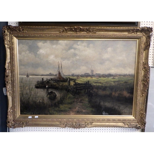 230 - Two A Kouwenberg signed Dutch landscapes oil on canvas (2)