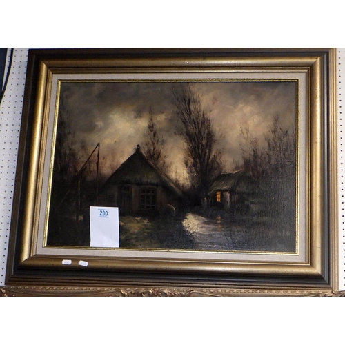 230 - Two A Kouwenberg signed Dutch landscapes oil on canvas (2)