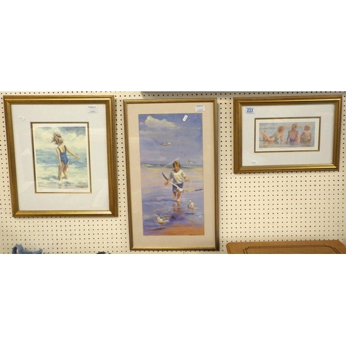 233 - Three Lucelle Raad seaside prints, two pencil signed (3)