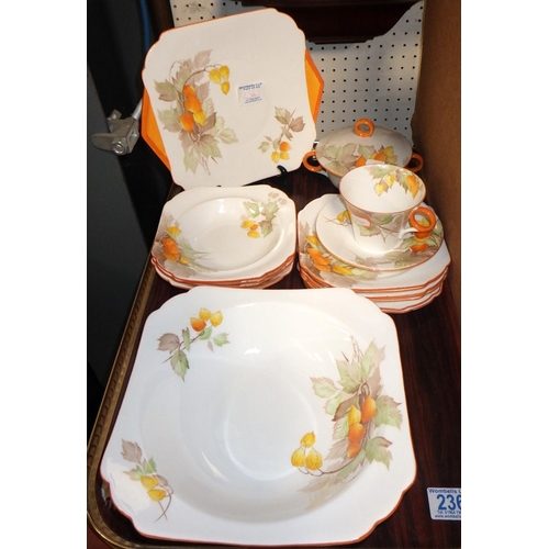 236 - A 1930's Shelley Art Deco part tea set 