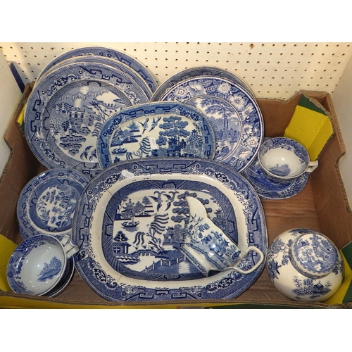 244 - A qty of blue and white together with Royal Doulton Canton tea ware AF (2)