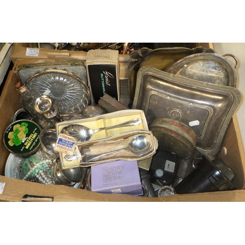 247 - Two boxes of misc metal wares and collectables (2)