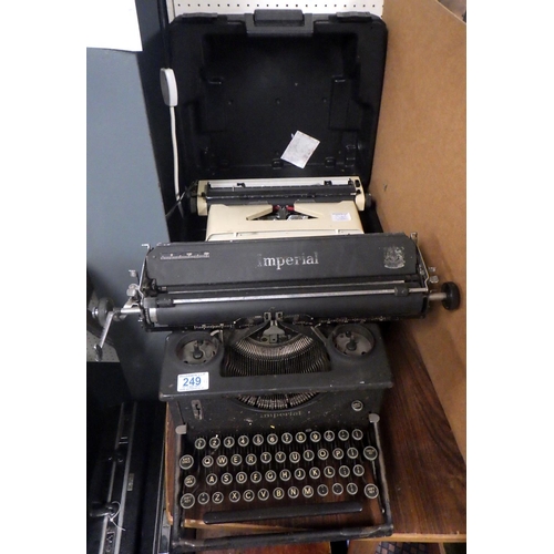 249 - An Imperial typewriter together with a Hermes 305 typewriter (2)