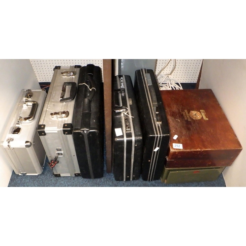 252 - A group of various cases, filing drawers etc