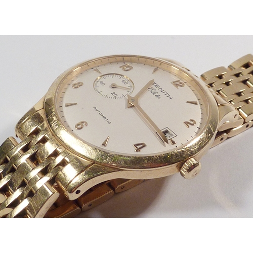 30 - A Zenith Elite Automatic bracelet watch having a Zenith 680 cal. automatic movement under a champagn... 