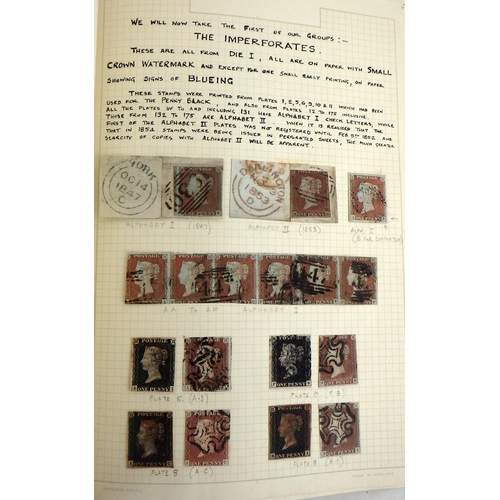307 - Postage History: a Shield Stamp Album comprising sheets extensively and comprehensively annotated in... 
