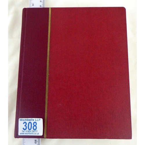 308 - Postage History: a red stock book containing Penny Reds and predominantly early 20th cent British st... 