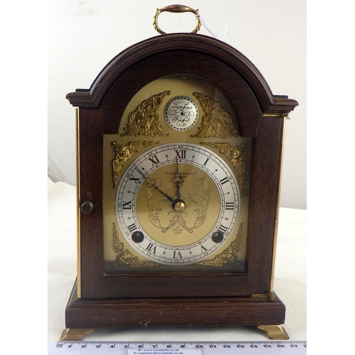 254 - An Elliott mahogany mantle clock 23cm tall