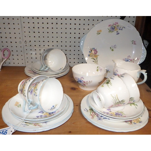 256 - A 6pc Shelley Wild Flowers tea set