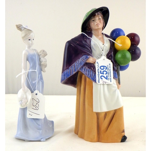 259 - A Royal Doluton Balloon Lady together with a figure of a girl (2)