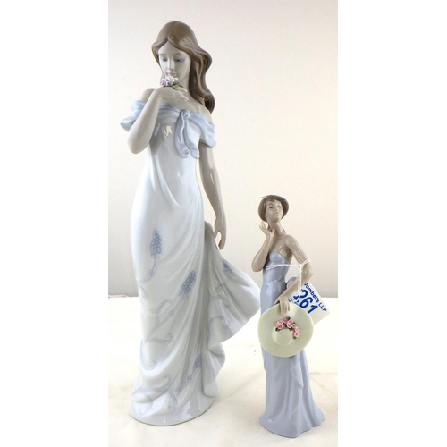 261 - Two Lladro Privilege figures of girls 21 & 36cm tall (2)