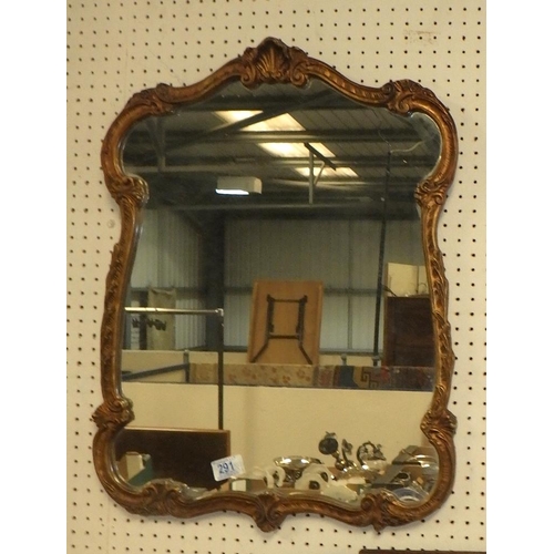 291 - An Art deco bevelled mirror together with a further mirror (2)