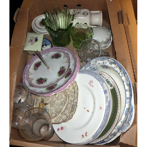 294 - Four boxes of misc ceramics and glass ware (4)