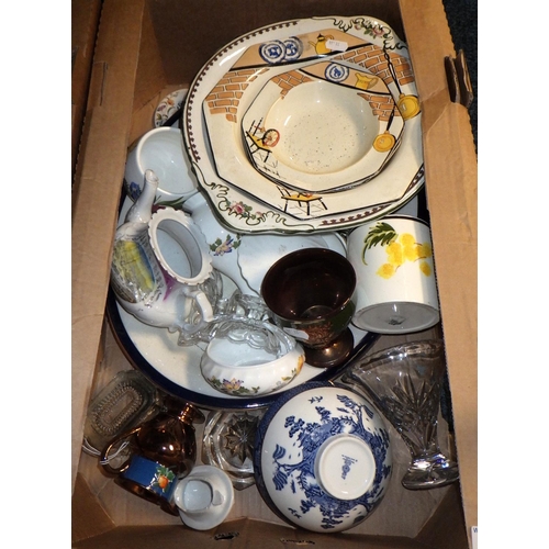 294 - Four boxes of misc ceramics and glass ware (4)