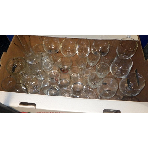 298 - Three boxes of misc glass ware (3)