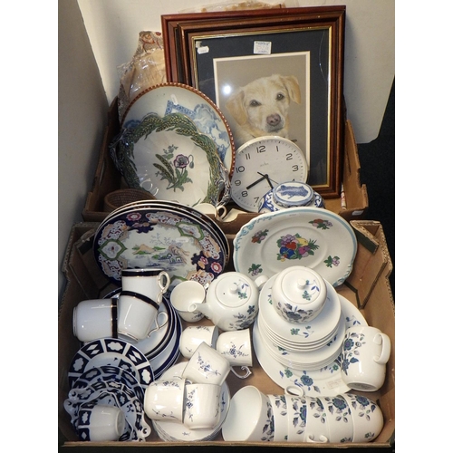 352 - Two boxes of mainly misc ceramics to inc Royal Worcester Alhambra tea ware, pictures etc