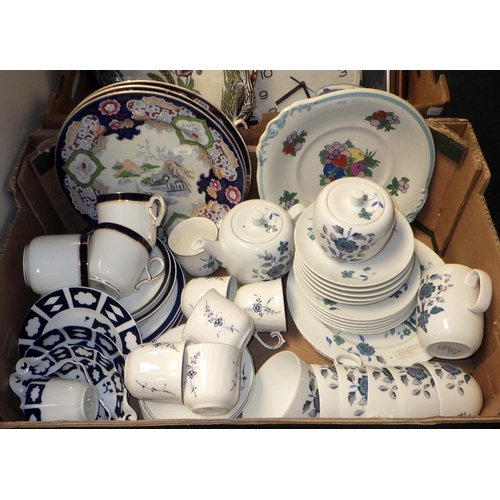 352 - Two boxes of mainly misc ceramics to inc Royal Worcester Alhambra tea ware, pictures etc