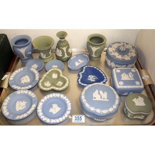 355 - A tray lot of Wedgwood Jasper ware