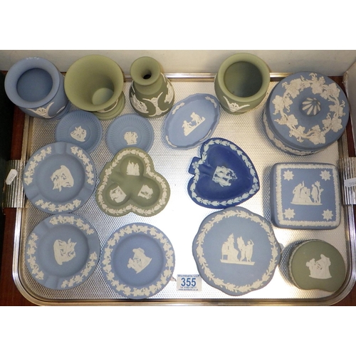 355 - A tray lot of Wedgwood Jasper ware