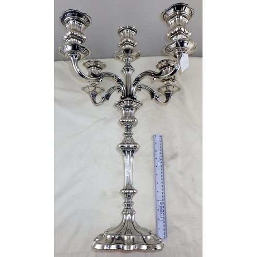 367 - A large silver plated candelabra, made in Spain 59cm tall