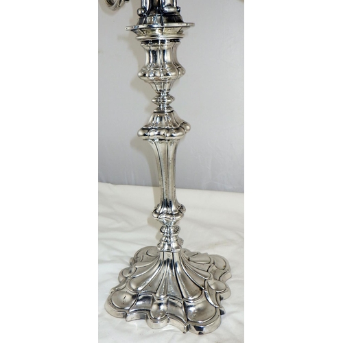 367 - A large silver plated candelabra, made in Spain 59cm tall