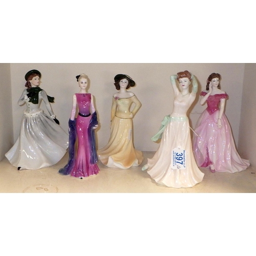 397 - Five Coalport figurines 20 - 22cm tall