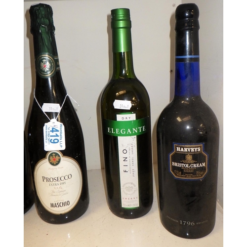 419 - Two Jacobs Creek Chardonnay , Canti, Prosecco, Two bottles of Margaux 2008 & 2016, Primitivo Di Manu... 