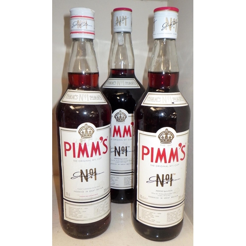 420 - Three bottles of Pimm's together with four various rose wines (7)