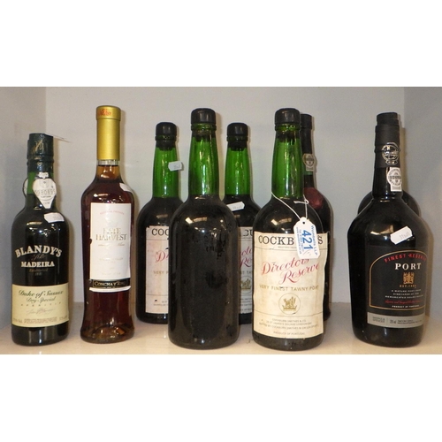 421 - 10 bottles of misc Port, Madeira etc (10)