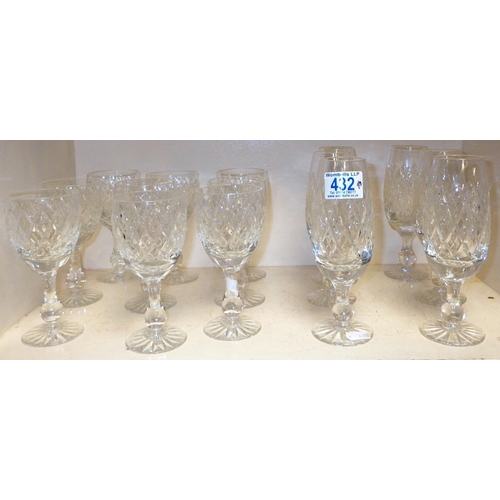 432 - A large qty of Tutbury crystal drinking glasses