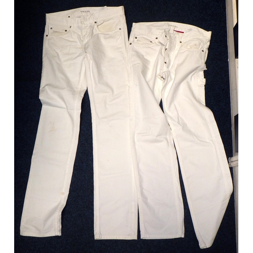 435 - Two pairs of Prada straight fit jeans s30 AF STAINS