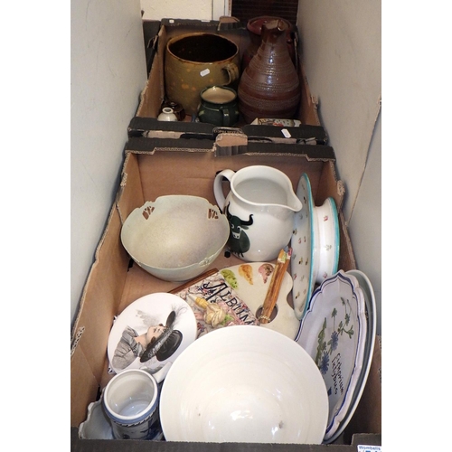 540 - Two boxes of misc Art Pottery etc