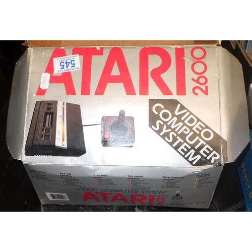 545 - An Atari 2600 and two games ALL ELECTRICALS SOLD AS SEEN.