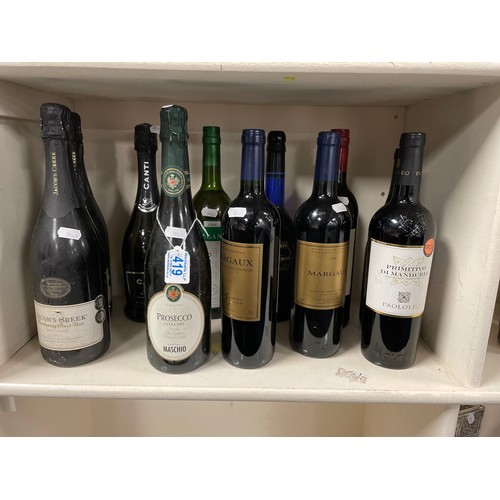 419 - Two Jacobs Creek Chardonnay , Canti, Prosecco, Two bottles of Margaux 2008 & 2016, Primitivo Di Manu... 