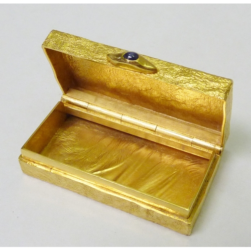 94 - From the collection of HRH the late Princess Margaret: a samorodok 9ct gold pill-box, S J  Rose and ... 