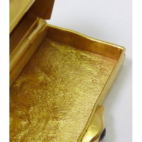 94 - From the collection of HRH the late Princess Margaret: a samorodok 9ct gold pill-box, S J  Rose and ... 
