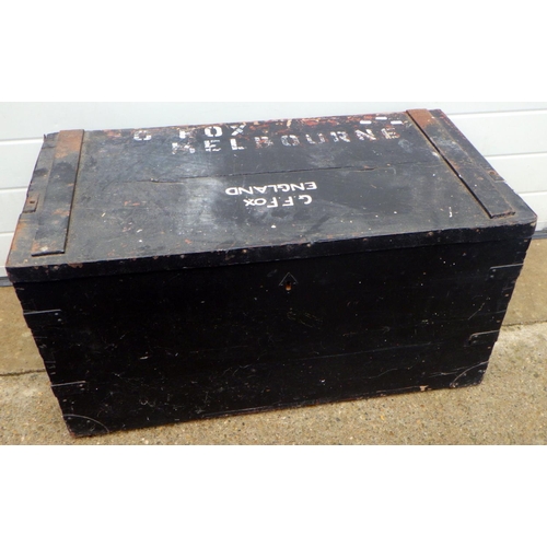 900 - A black painted box 