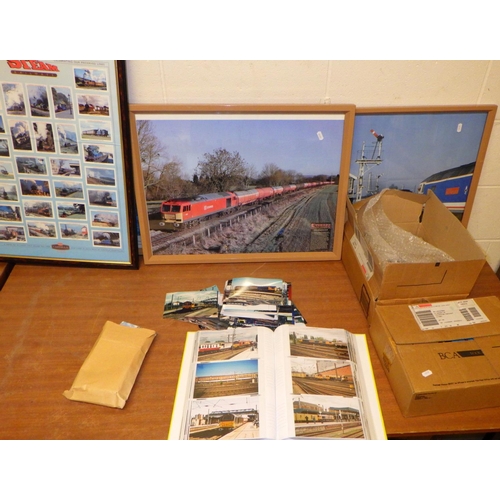 884 - A qty of Railway photographs & posters together with 78 records