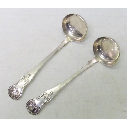 129 - A pair of Victorian Scottish silver toddy ladles, Andrew Wilkie, Edinburgh 1845, approx. 150mm long ... 